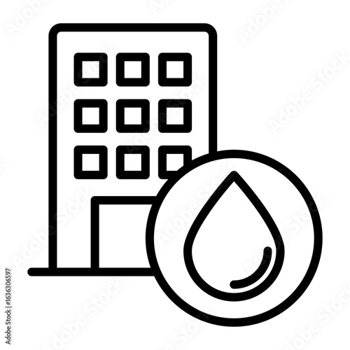 hotel water line icon