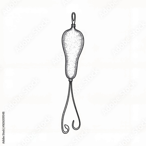 Hand-drawn cutlet illustration on plain white background, artistic design