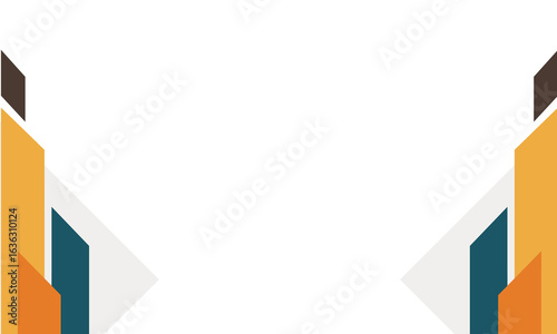 Minimal geometric background with symmetrical angular shapes in orange, teal, and brown on a clean white space. Ideal for business, presentations, templates, or modern creative projects. Free Download Minimal geometric background with symmetrical angular shapes in orange, teal, and brown on a clean white space. Ideal for business, presentations, templates, or modern creative projects. - GFXLoad