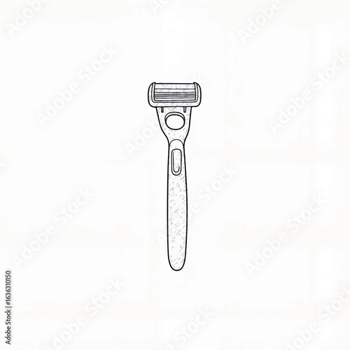 Sketch of electric razor on white background, minimalist design