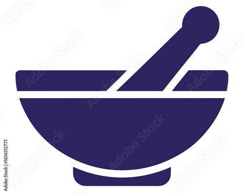 A mortar and pestle isolated on white background represent pharmacy Ai Generated