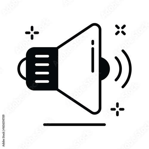 A visually engaging glyph icon of public announcement 