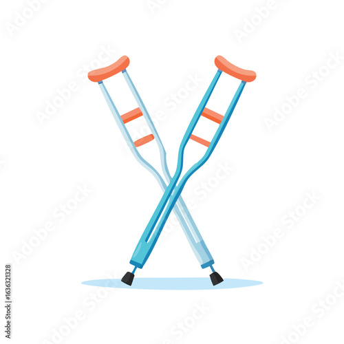 Crossed Medical Crutches for Injury Recovery - AI Generated