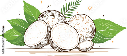 Taro isolated on transpare vector.no people, freshness, healthy eating, food, cut out, color image, photography, studio shot, vertical, food and drink, healthy lifestyle, single object, 