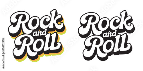 Rock and roll font design for prints, t-shirts and more. Vector illustration on white background.