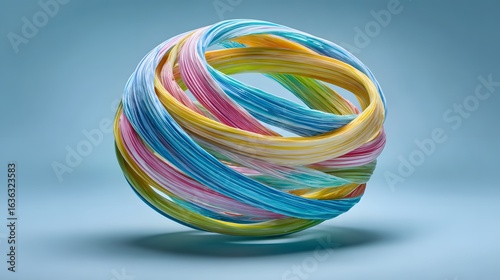 Wallpaper Mural Multicolored interwoven rings form a sphere. Torontodigital.ca