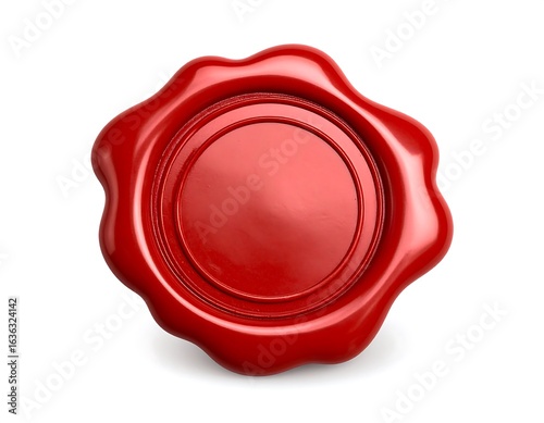 Red wax seal, round shape
