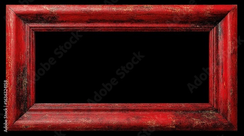 Wallpaper Mural Ornate red picture frame with distressed texture against black Torontodigital.ca