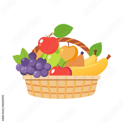 basket with fruit