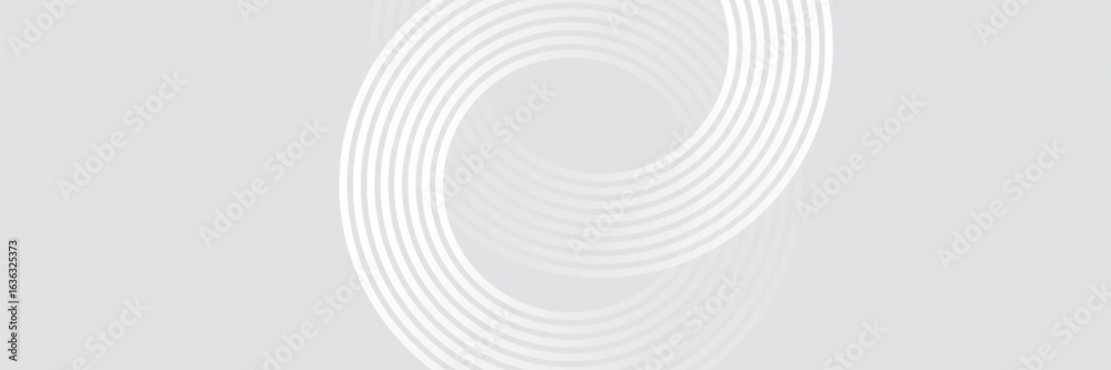 Fototapeta premium Abstract white glowing geometric lines on gray background illustration.
