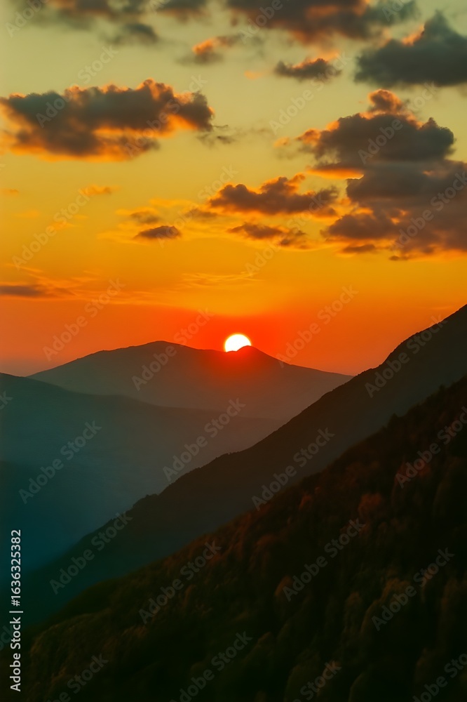 Obraz premium sunset in the mountains