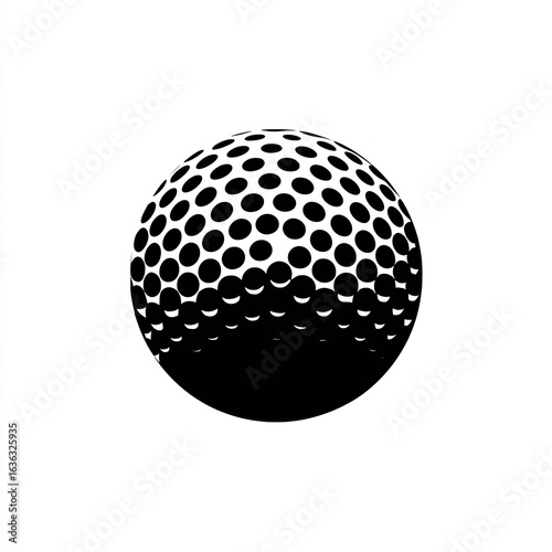 Black and white golf ball graphic