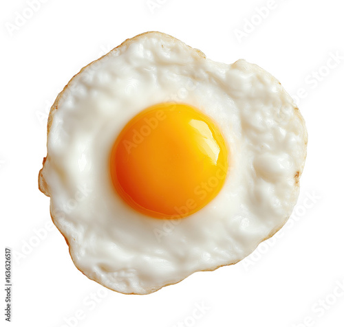Fried egg sunny side up isolated on transparent background