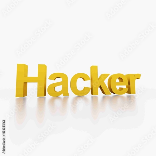 hacker インターネット 3dtext block gold blender 