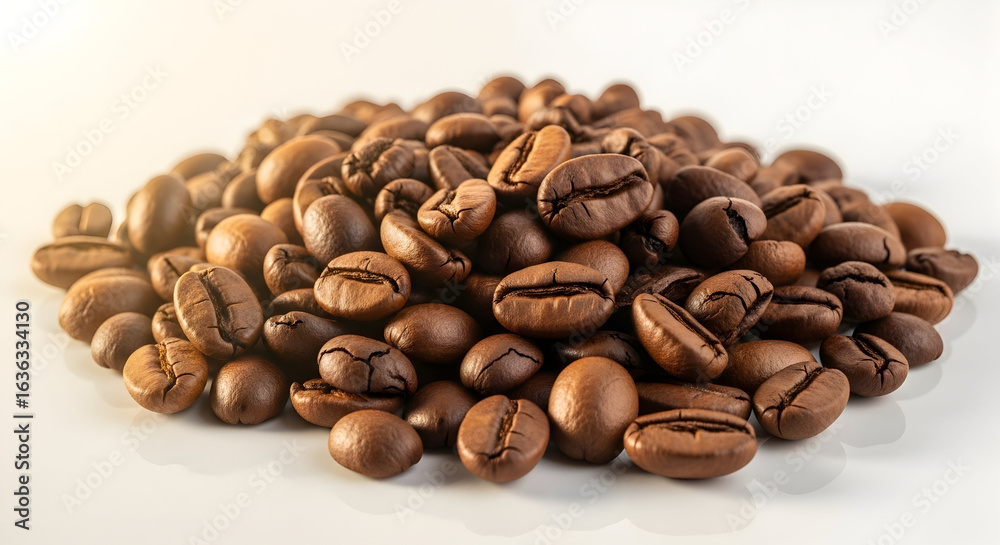 Naklejka premium coffee beans isolated on white background