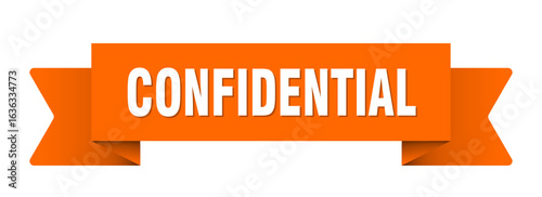 confidential ribbon isolated on transparent background. confidential ribbon