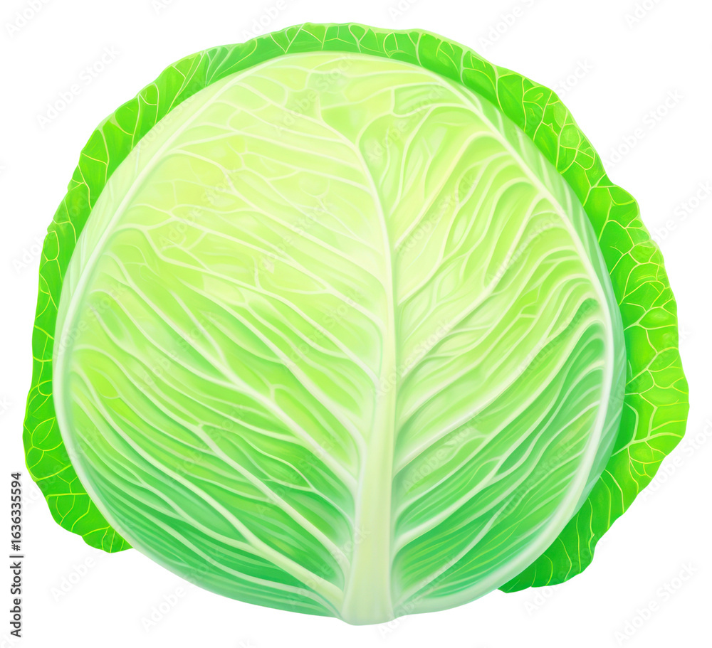 Fototapeta premium PNG Surrealistic painting of cabbage vegetable plant food.