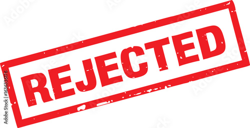 Red REJECTED Stamp with Distressed Texture on White Background Illustration for Design