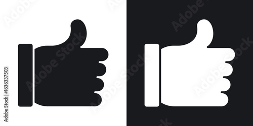 thumbs up icon flat, silhouette, vector illustrations. flat glyph designs