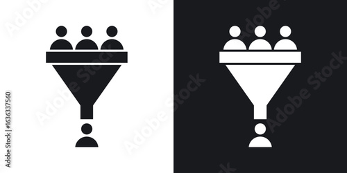 sales conversion icon flat, silhouette, vector illustrations. flat glyph designs