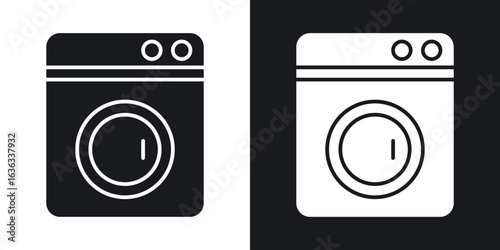 Washing machine icon flat, silhouette, vector illustrations. flat glyph designs