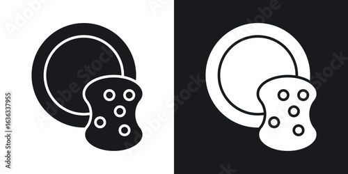 Washing dishes icon flat, silhouette, vector illustrations. flat glyph designs