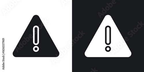 Warning triangle icon flat, silhouette, vector illustrations. flat glyph designs
