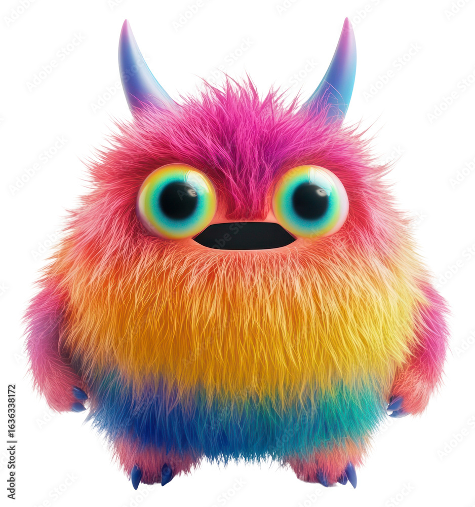 Naklejka premium PNG Happy monster illustration colorful creature.