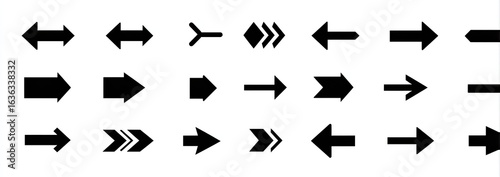 Free Download Various black arrow shapes on a white background - GFXLoad