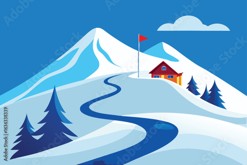 winter landscape with mountains