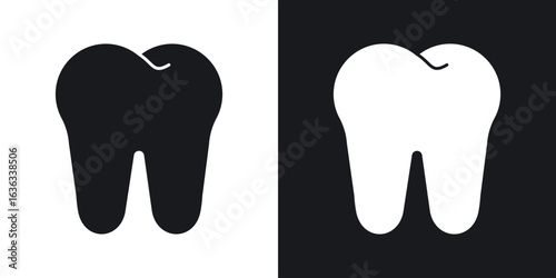 Tooth icon flat, silhouette, vector illustrations. flat glyph designs