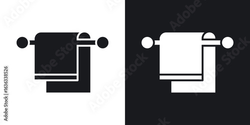 Towel icon flat, silhouette, vector illustrations. flat glyph designs