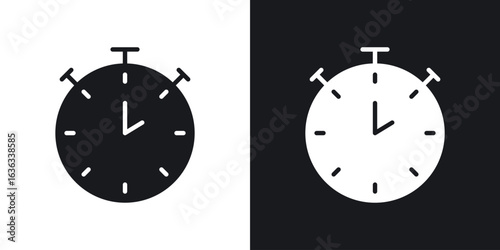 Timer icon flat, silhouette, vector illustrations. flat glyph designs