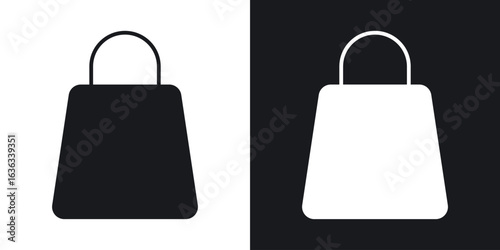 Shopping bag icon flat, silhouette, vector illustrations. flat glyph designs