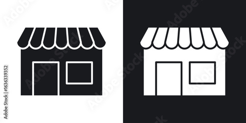 Shop icon flat, silhouette, vector illustrations. flat glyph designs