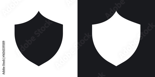 Shield icon flat, silhouette, vector illustrations. flat glyph designs