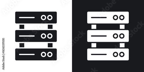 Server icon flat, silhouette, vector illustrations. flat glyph designs