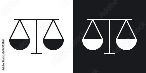 Scales icon flat, silhouette, vector illustrations. flat glyph designs