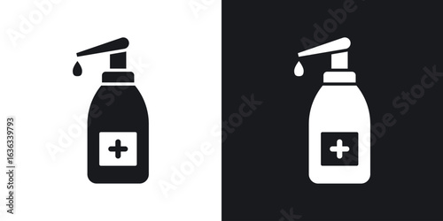 Sanitizer icon flat, silhouette, vector illustrations. flat glyph designs