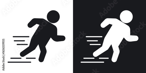 Running icon flat, silhouette, vector illustrations. flat glyph designs
