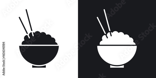 Rise Bowl icon flat, silhouette, vector illustrations. flat glyph designs