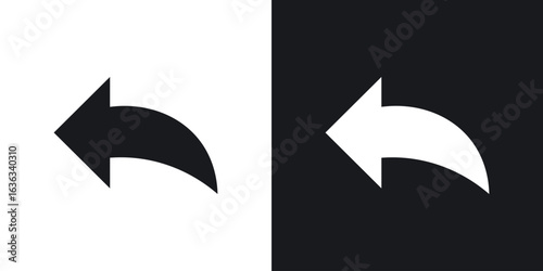 Reply icon flat, silhouette, vector illustrations. flat glyph designs