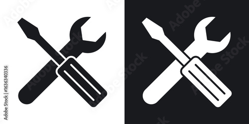 Repair tools icon flat, silhouette, vector illustrations. flat glyph designs