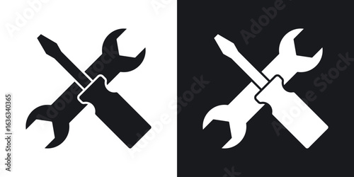Repair icon flat, silhouette, vector illustrations. flat glyph designs