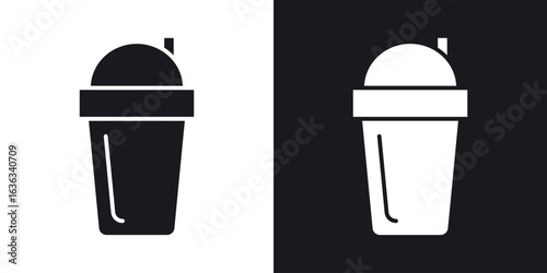 Protein shake icon flat, silhouette, vector illustrations. flat glyph designs