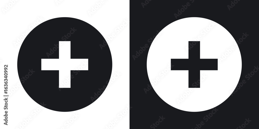 Obraz premium Plus icon flat, silhouette, vector illustrations. flat glyph designs