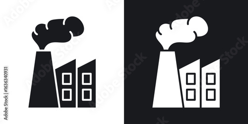 Pollution icon flat, silhouette, vector illustrations. flat glyph designs
