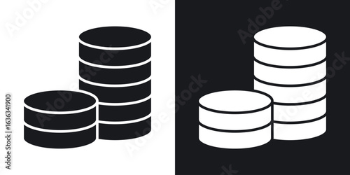 Money coin icon flat, silhouette, vector illustrations. flat glyph designs