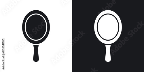 Mirror icon flat, silhouette, vector illustrations. flat glyph designs