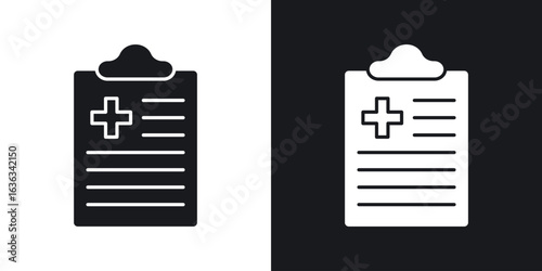 Medical report icon flat, silhouette, vector illustrations. flat glyph designs